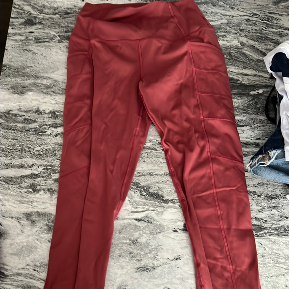 SO Red Leggings with Elegant Sheen
